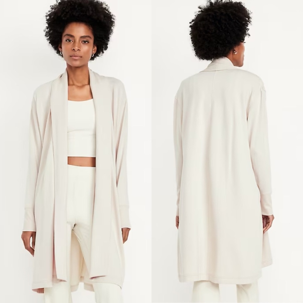 Old Navy Lightweight Open-Front Cardigan in Light Cream
